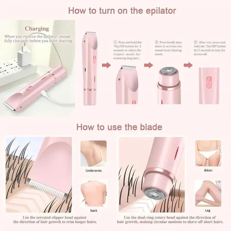 Waterproof Rechargeable Electric Body Hair Trimmer