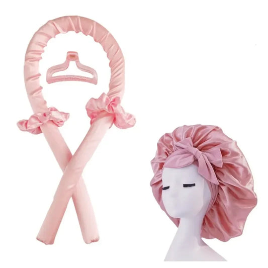 Heatless Hair Curler With Satin Bonnet Set
