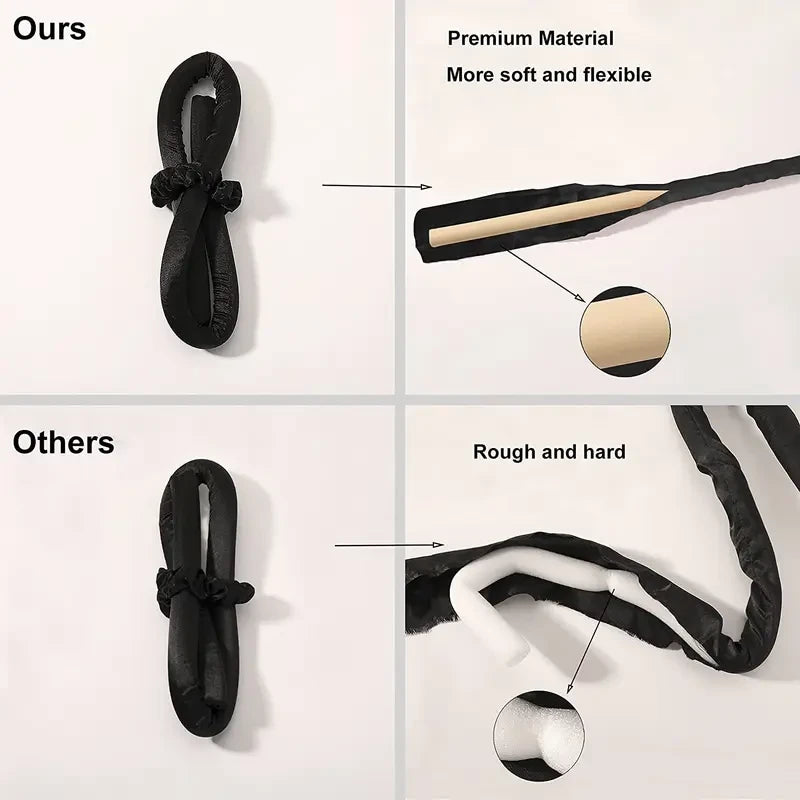 Heatless Hair Curler With Satin Bonnet Set