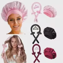 Heatless Hair Curler With Satin Bonnet Set