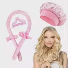 Heatless Hair Curler With Satin Bonnet Set