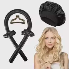 Heatless Hair Curler With Satin Bonnet Set