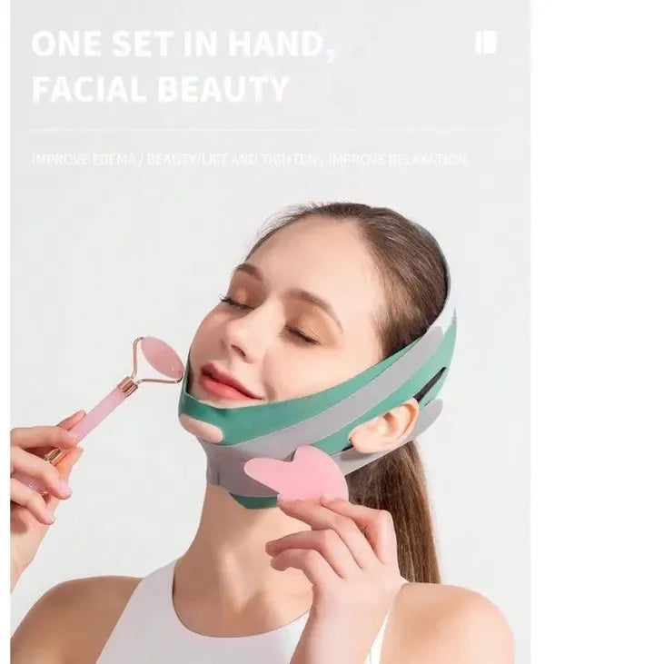 Rose Quartz Jade Roller Gua Sha Set